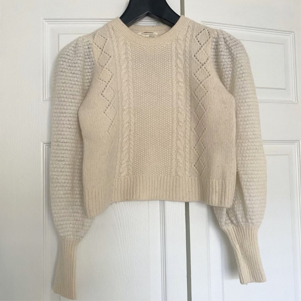 Anthropologie Lambswool Cable Knit Sweater